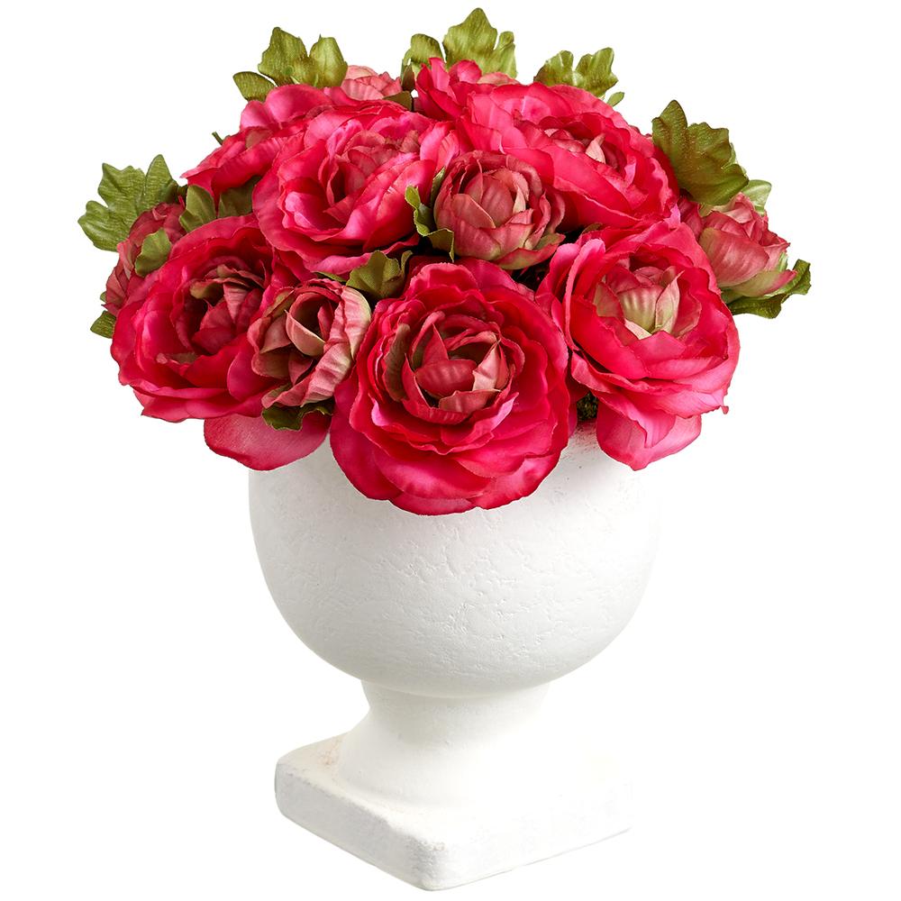 Valentine's Day - 9" Ranunculus in Paper Mache Urn