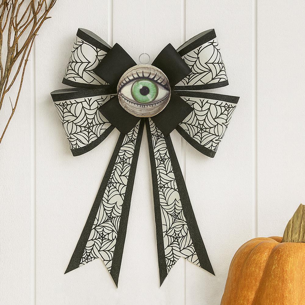 25" Spider Web Bow Wall Decor With Eye
