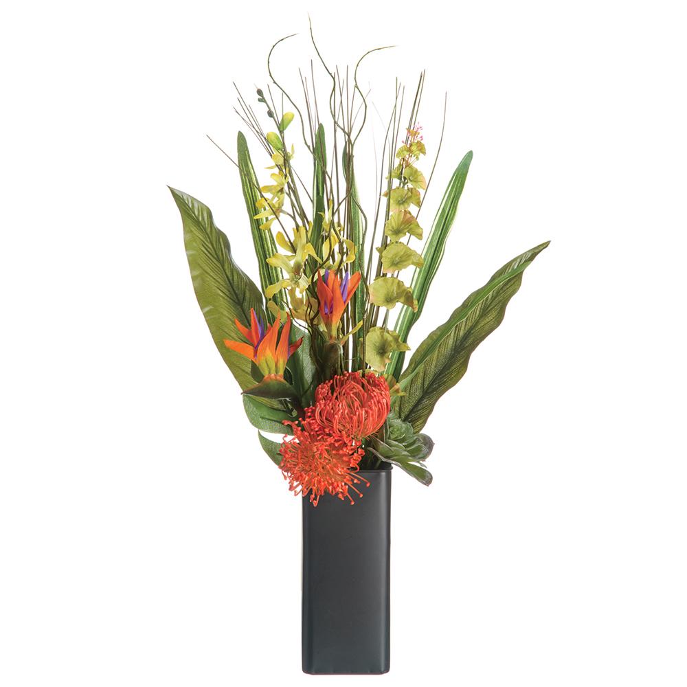 26" Protea / Bird of Paradise in Tin Pot