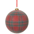 Christmas Carousel Collection - 4.75" Glittered Plaid Ball Ornament