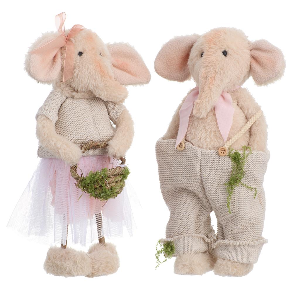 12" Mr. & Mrs. Spring Elephant - SET OF 2