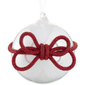 Christmas Carousel Collection - 4" Glass Ball Ornament With Diamond Bow