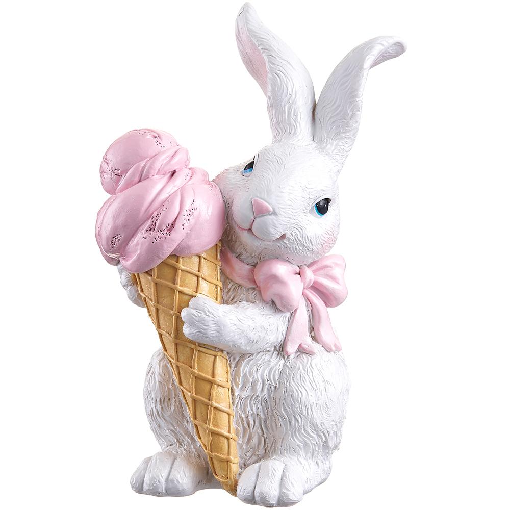 8" Bunny Holding Ice Cream Cone