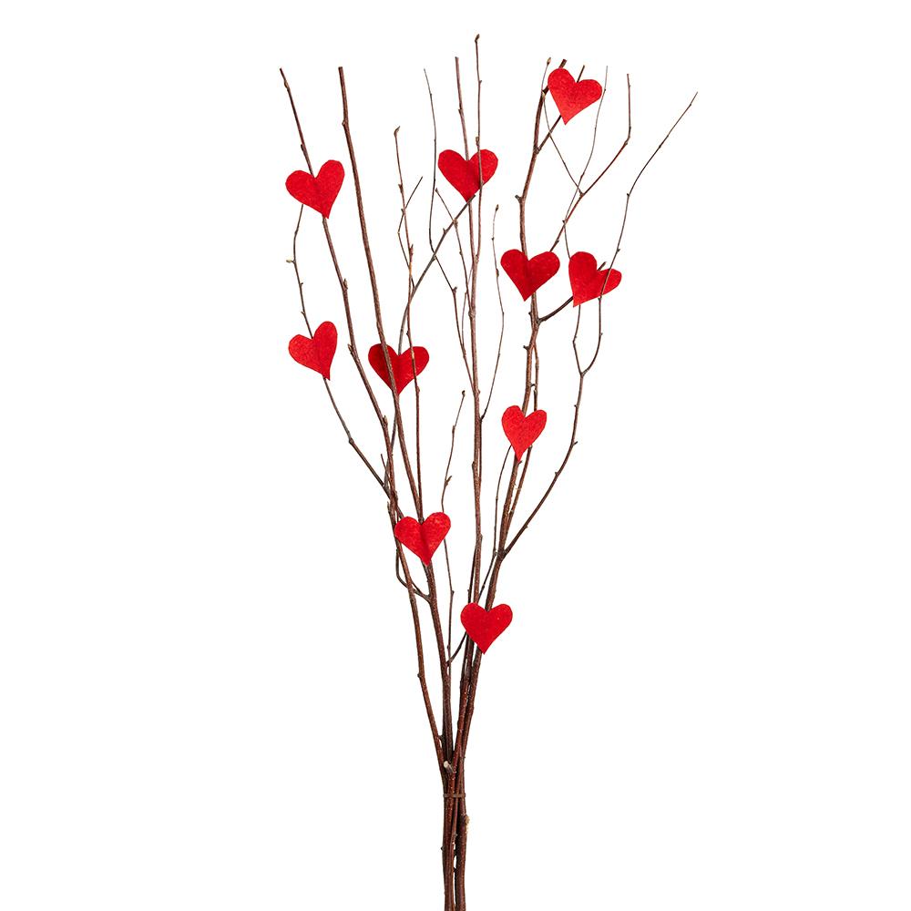 Cupid's Valentine 	29.5" Heart Twig Bundle Red