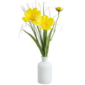 14" Cosmos in Glass Vase - Yellow