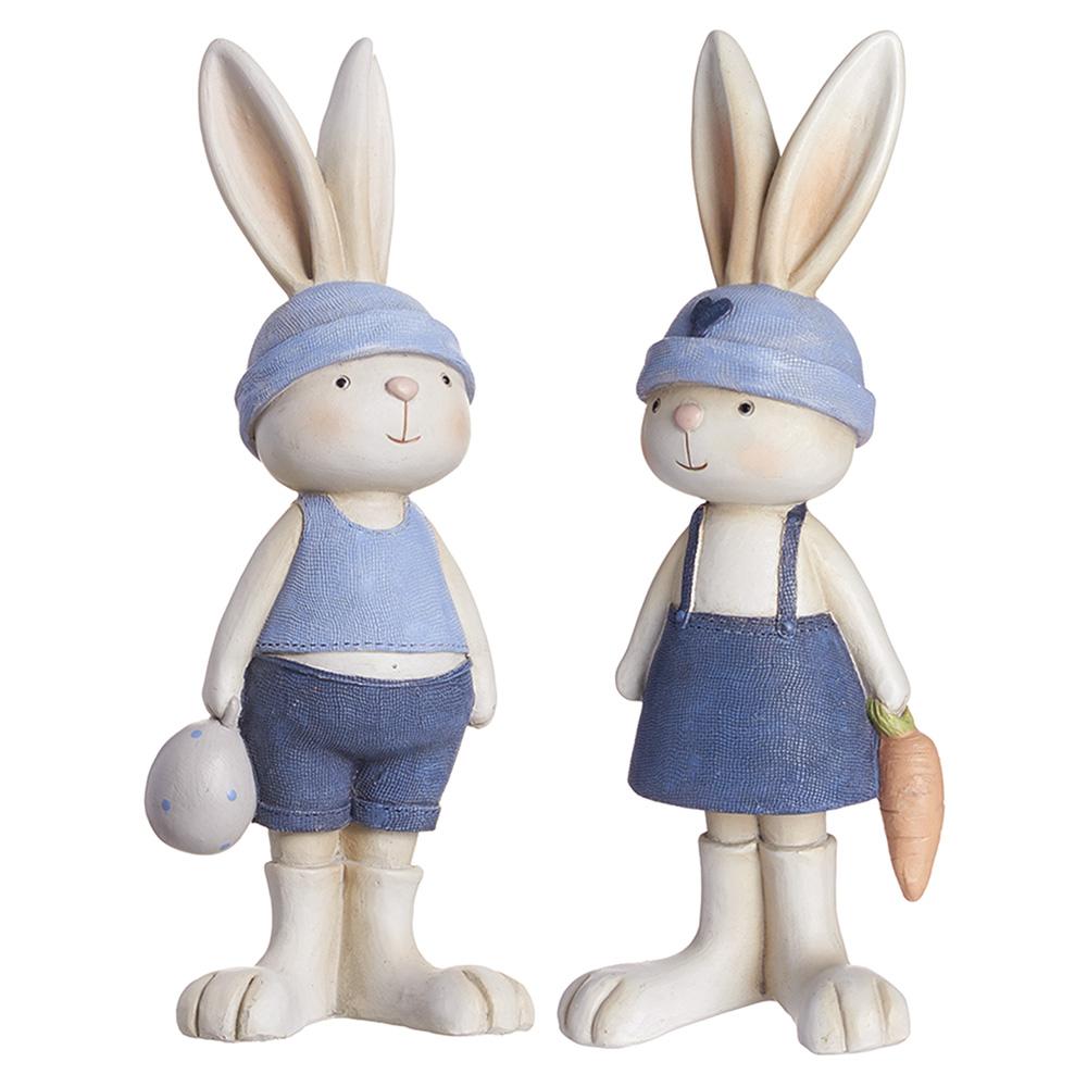 7.5" Resin Mr. & Mrs. Bunny - SET OF 2