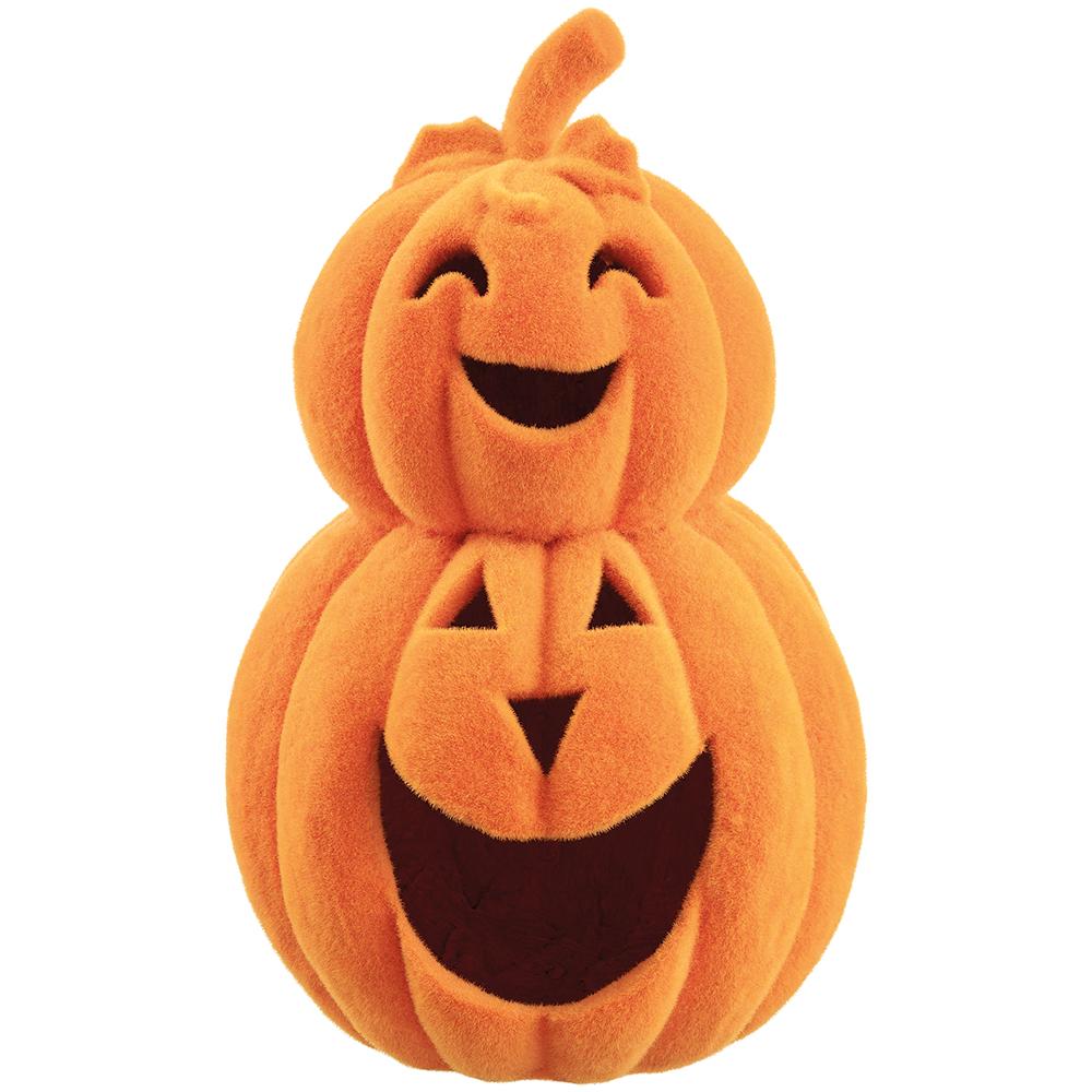 22" Flocked Stacking Jack-O-Lantern