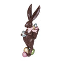 16" Resin Chocolate Bunny with Egg Basket