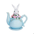 6.5" Resin White Bunny In Teapot