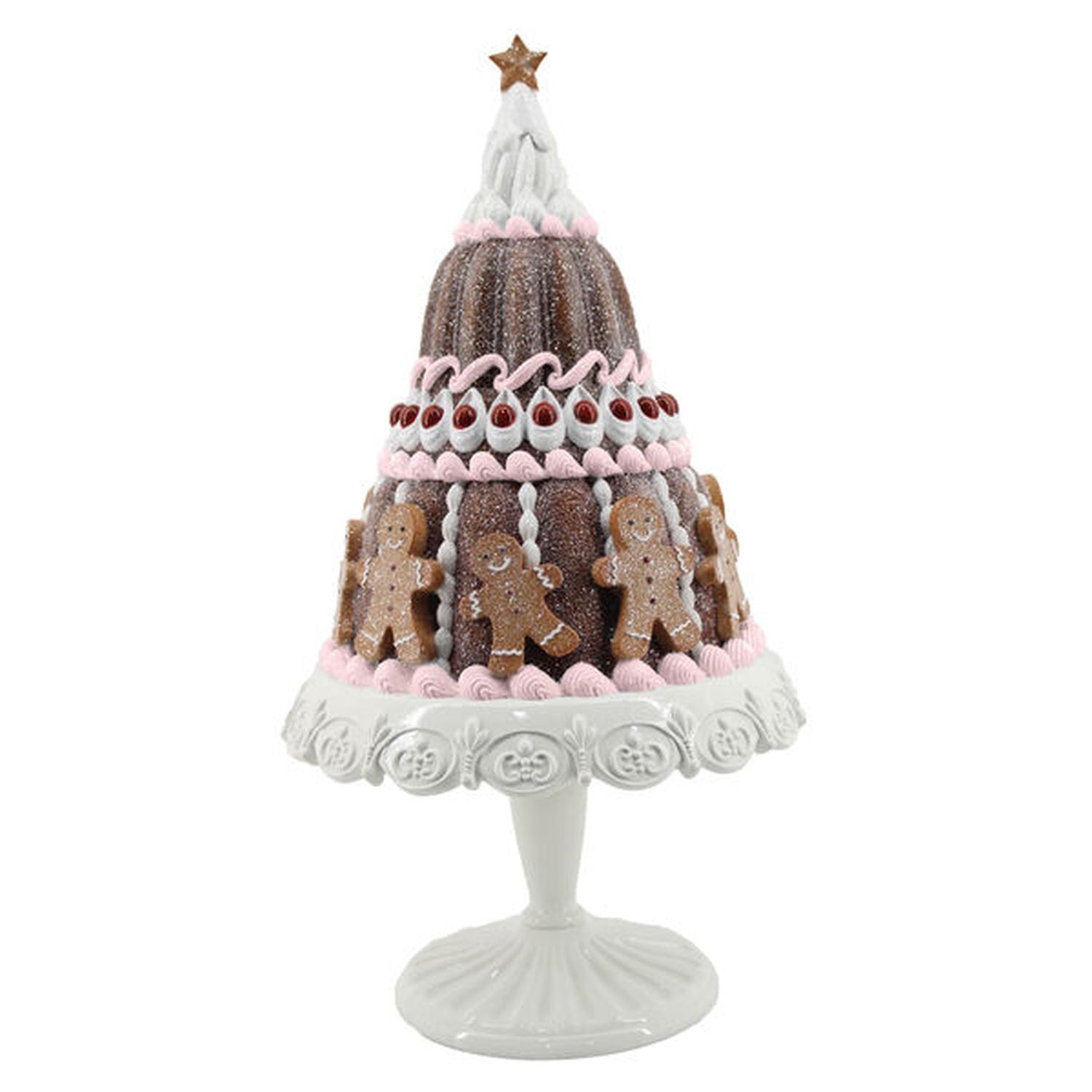 Gingerbread Tiered Cake With Cookies.