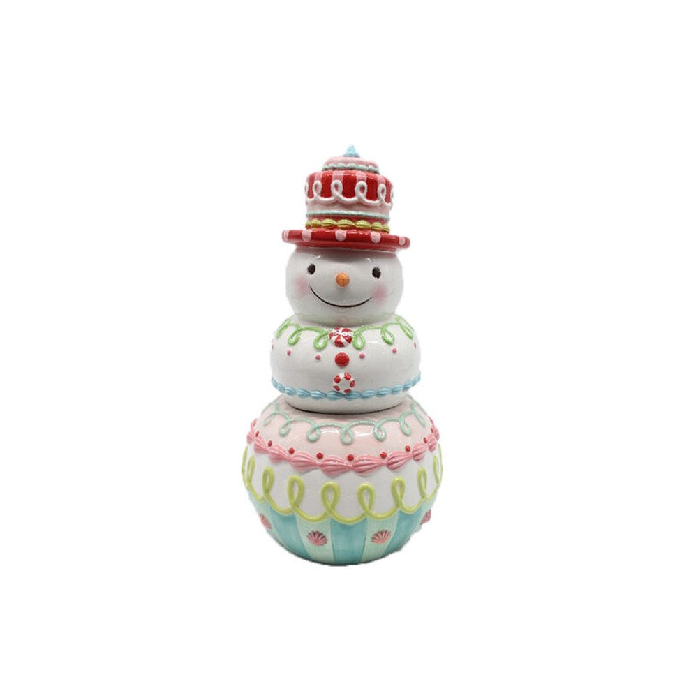 Santa's Sweet Shoppe Collection  Snowman Cookie Jar Figurine.