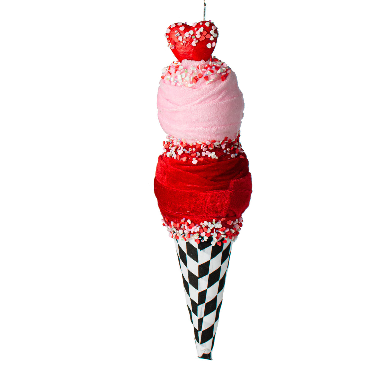 Valentine's Day -  13" Heart Ice Cream Ornament