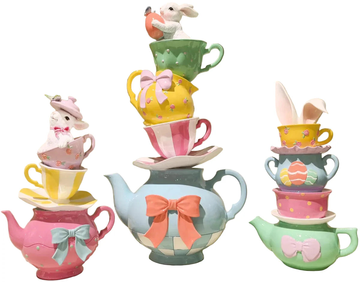 BUNNY KETTLE - RESIN - TEA - SET OF 3