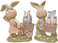 7" BUNNY WITH WAGON - SET OF 2