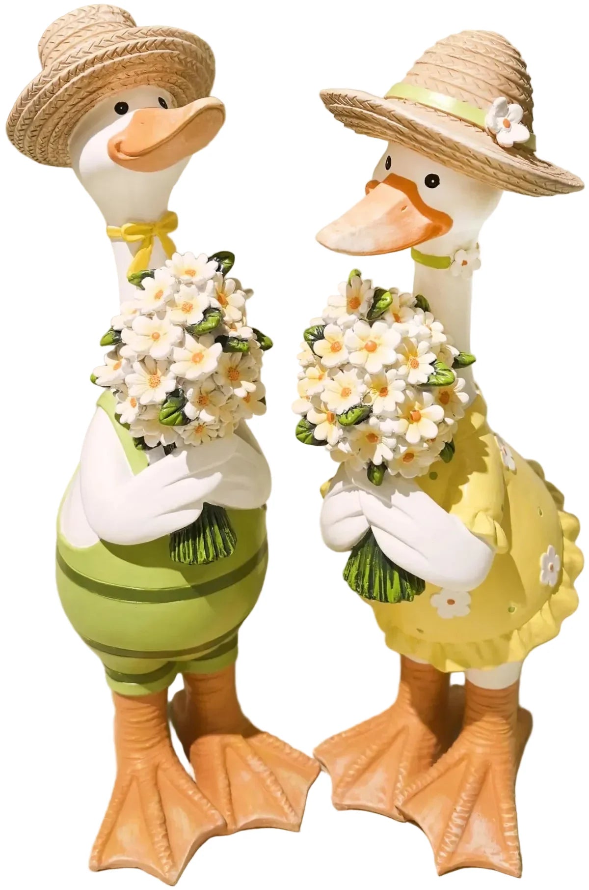 16" DUCK WITH FLOWERS - SET OF 2