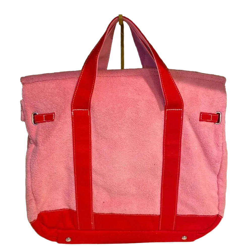Boatkin Terry Pink & Red Large Tote Bag