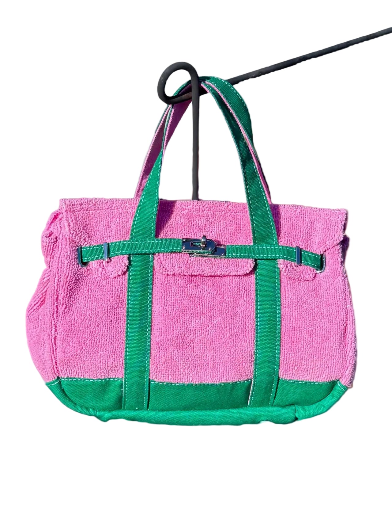 Boatkin Terry Pink & Green Small Tote Bag