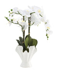 24" Potted Faux Orchid In Ceramic Pot