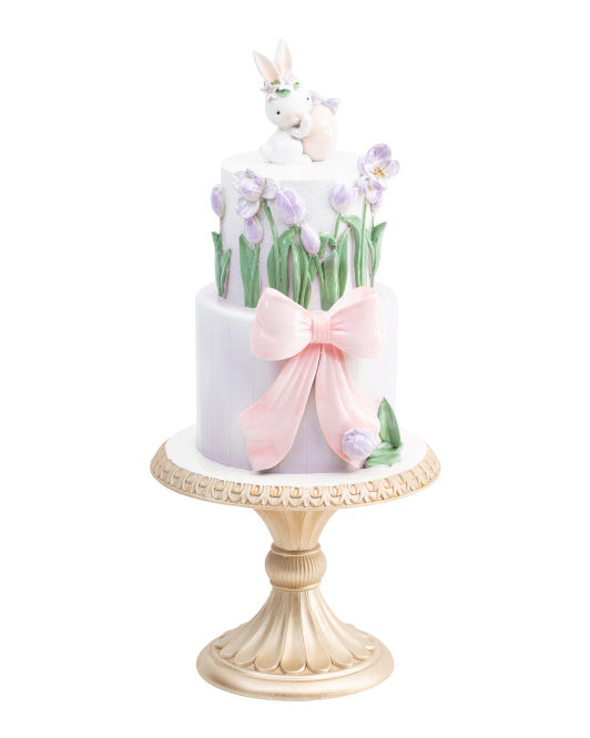 20" Resin Easter Cake With Golden Stand