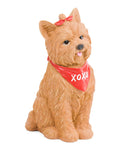 Valentine's Day - 12" Resin Yorkie In XOXO Bandana