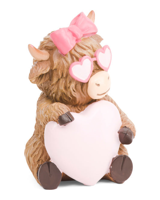 Valentine's Day - 8.5" Highland Cow Decor