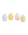 4" Checker Ceramic Eggs - SET OF 4