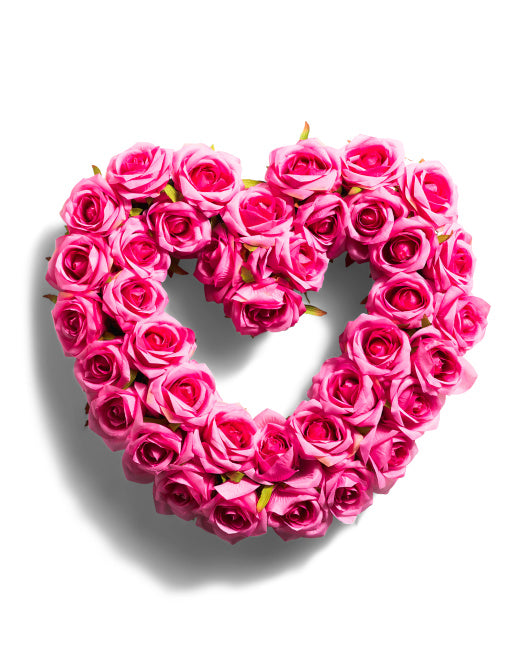 Valentine's Day - 16" Rose Heart Shaped Wreath