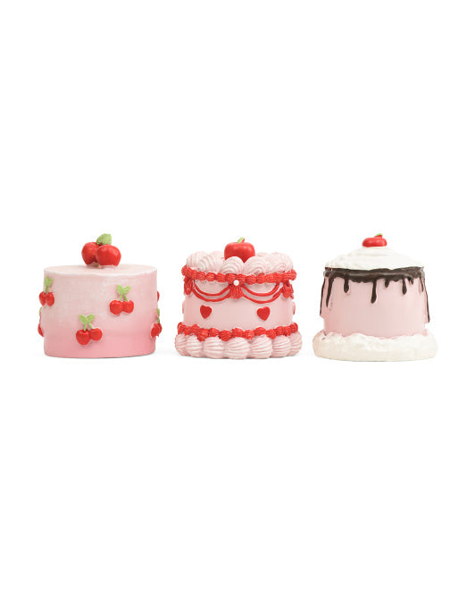 Cupids Valentine - 3.5" RESIN VALENTINE CAKES - SET OF 3