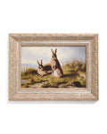 16x12 Bunnies Art Piece With Copper Gold Tone Frame