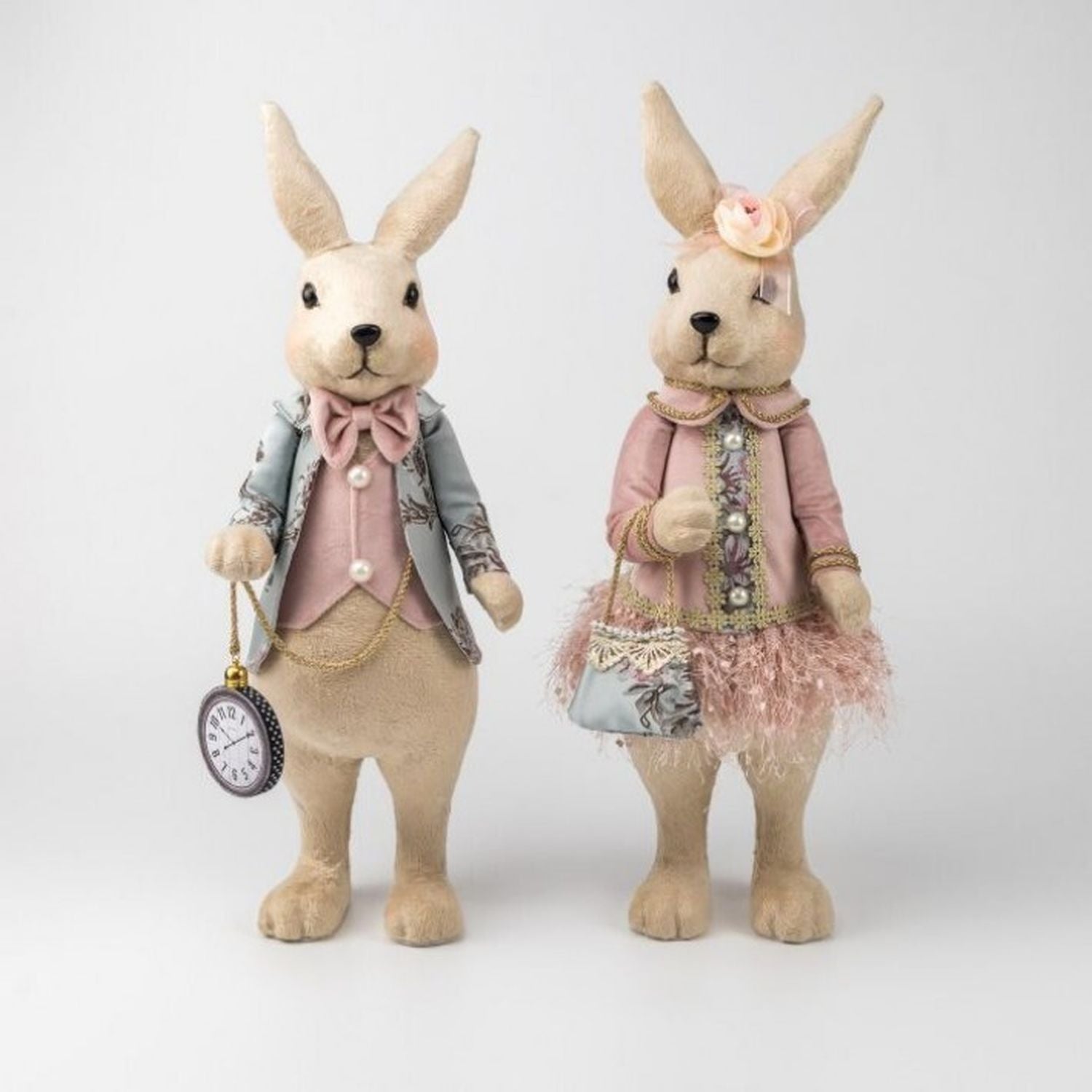 Elegant Dressed Bunny Couple 20", Set Of 2, Assortment