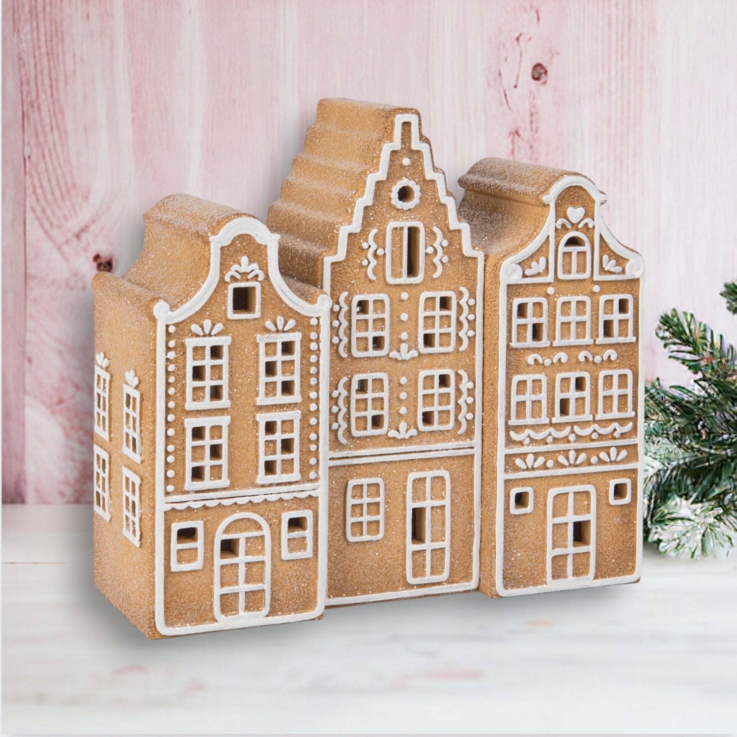 Gingerbread Village 8.5-Inch Gingerbread Brownstones