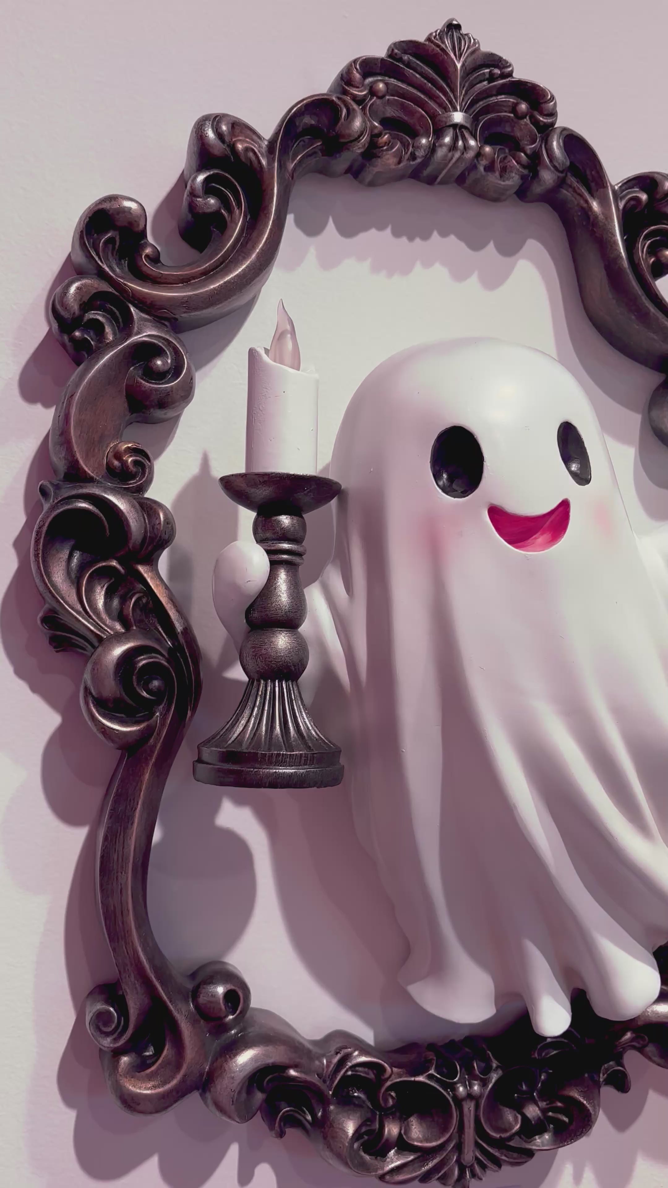 Halloween Carnival - 20" 3D-Ghost Holding Candle Wall Decor