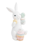 12" Resin Bunny Holding Macarons