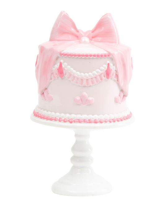 VALENTINE'S DAY - 9" Resin Cake With Bow On Stand