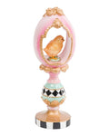 Royal Easter - 12" Resin Pink Egg on Pedestal Gold