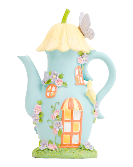 12" LED Easter Garden Teapot